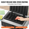 VEVOR Commercial Waffle Stick Maker, 6PCS 1500W Waffle Baker Machine, Non-Stick Stainless Steel Corn Hot Dog Waffle Iron with Temp and Time Control, Handle, for Restaurant Bakery Snack Bar Family