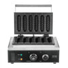 VEVOR Commercial Waffle Stick Maker, 6PCS 1500W Waffle Baker Machine, Non-Stick Stainless Steel Corn Hot Dog Waffle Iron with Temp and Time Control, Handle, for Restaurant Bakery Snack Bar Family