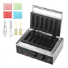 VEVOR Commercial Waffle Stick Maker, 6PCS 1500W Waffle Baker Machine, Non-Stick Stainless Steel Corn Hot Dog Waffle Iron with Temp and Time Control, Handle, for Restaurant Bakery Snack Bar Family