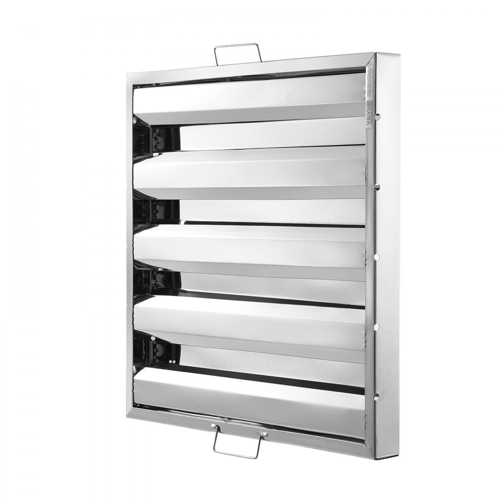 VEVOR Commercial Hood Filter, 19.5W x 19.5H Inch Range Hood Filters, Stainless Steel Restaurant Range Hood Baffle Filter for Grease Rated Commercial Kitchen Exhaust Hoods, 4 Grooves, Pack of 2