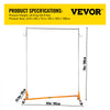 VEVOR Z Rack, Industrial Grade Z Base Garment Rack, Height Adjustable Rolling Z Garment Rack, Sturdy Steel Z Base Clothing Rack with Lockable Casters, for Home Clothing Store Display Orange (3 Sets)