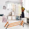 VEVOR Z Rack, Industrial Grade Z Base Garment Rack, Height Adjustable Rolling Z Garment Rack, Sturdy Steel Z Base Clothing Rack with Lockable Casters, for Home Clothing Store Display Orange (3 Sets)
