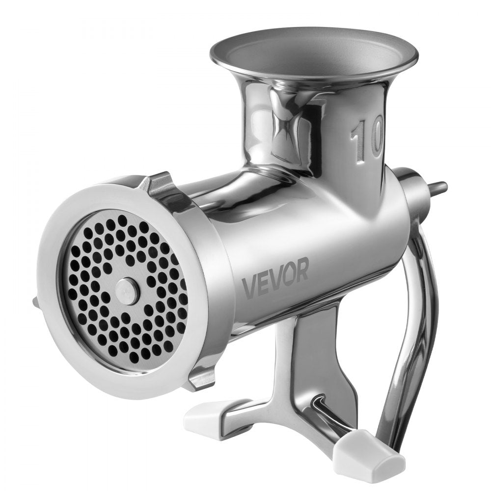 VEVOR Manual Meat Grinder, 304 Stainless Steel Hand Meat Grinder with Steel Table Clamp, Meat Mincer Sausage Maker with 1 Cutting Blade, 2 Cutting Plates, Sausage Tube for Beef Pork Pepper Mushroom