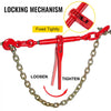 VEVOR 9215LBS 3/8\" – 1/2\" Ratchet Binders 9,215 LBS Secure Working Load, G70 Hooks and Adjustable Length, for Grade 70-80 Chains, Tie Down, Hauling, Towing, 4-Pack, Red