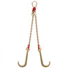 VEVOR G80 V Bridle Chain, 5/16" x 2' Towing Chain Bridle with 15" J Hooks, T Hooks & Grab Hooks, Heavy Duty Transport Chain Bridle with 10800 lbs Safe Working Load for Flatbed Truck Wrecker Recovery