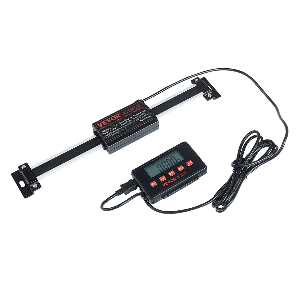 VEVOR Digital Readout, 6'' & 12'' & 24'', Linear Scale 3 Axis DRO Display Kit with L-Shaped Brackets Z-Shaped Brackets Thickened Plates Screws Button Cells