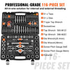 VEVOR Tap and Die Set, 116-Piece Include Metric and SAE Size, Bearing Steel Taps and Dies, Essential Threading Tool for Cutting External Internal Threads, with Complete Accessories and Storage Case