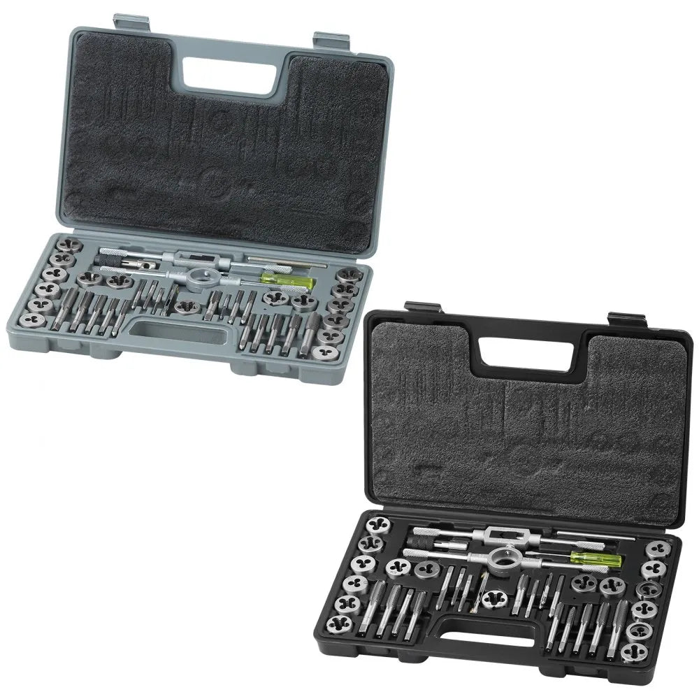VEVOR Tap and Die Set, 80-Piece Metric and SAE Standard, Bearing Steel Taps and Dies, Essential Threading Tool for Cutting External Internal Threads, with Complete Accessories and Storage Case