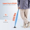 VEVOR Walking Cane for Man Woman, Folding Walking Stick with 8-Level Adjustable Height and 4-Pronged Pivoting Base, Lightweight & Portable Aluminum Mobility Aid for Senior Adult, 250LBS Loading (Blue)