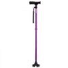 VEVOR Walking Cane for Man Woman, Folding Walking Stick with 8-Level Adjustable Height, 4-Pronged Pivoting Base, Lightweight & Portable Aluminum Mobility Aid for Senior Adults, 250LBS Loading (Purple)