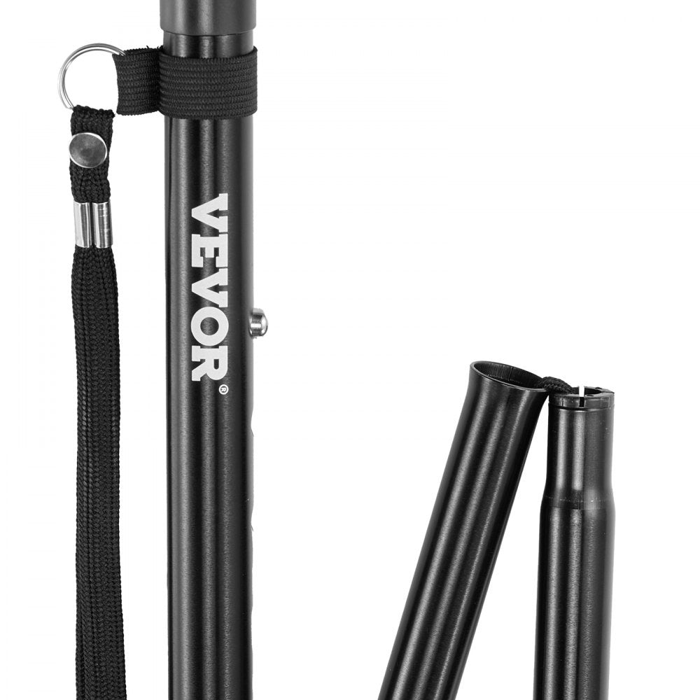 VEVOR Walking Cane for Man Woman, Folding Walking Stick with 8-Level Adjustable Height & Anti-Slip Tip, Lightweight and Portable Aluminum Mobility Walking Aid for Senior Adult, 250LBS Loading