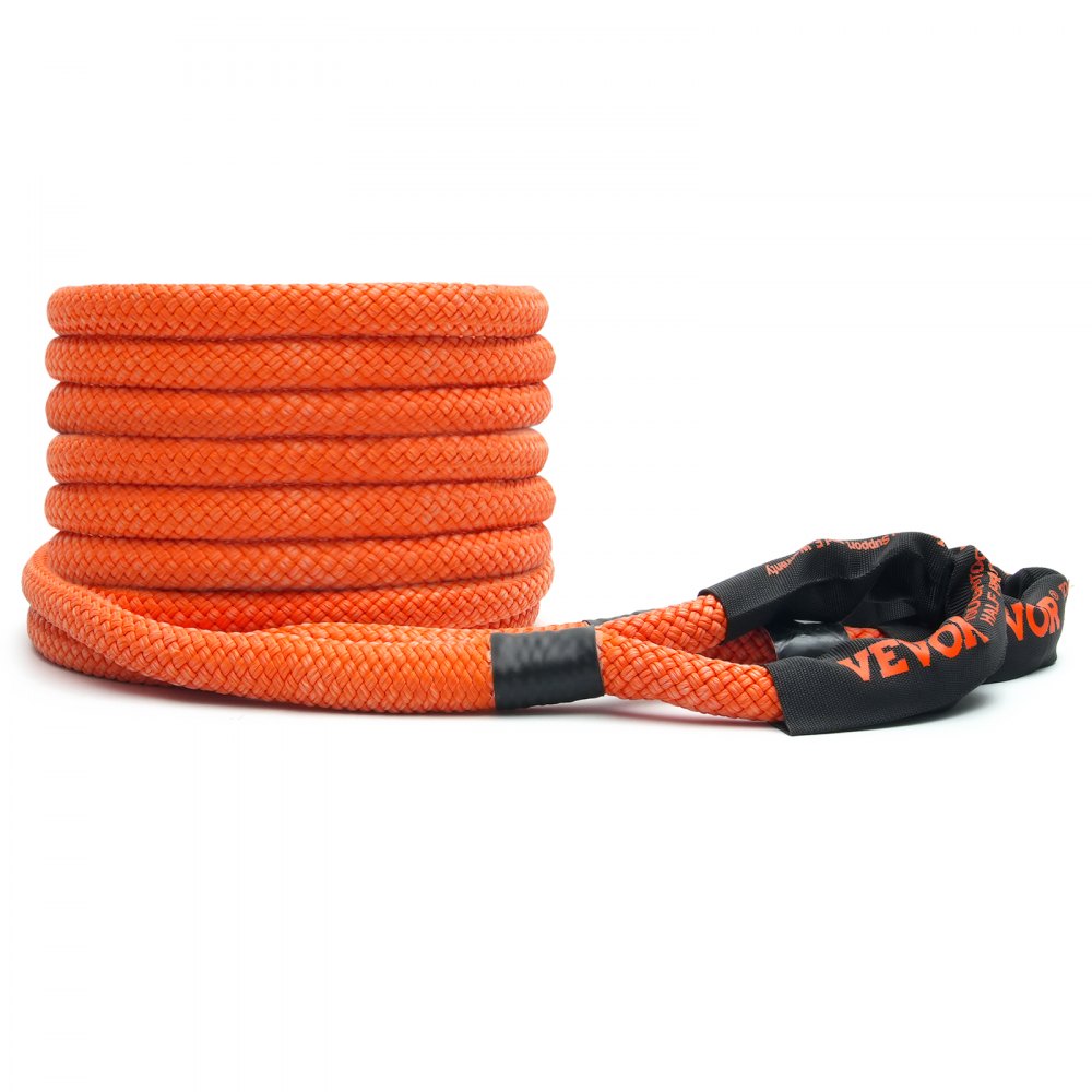 VEVOR 7/8" x 30' Kinetic Recovery Tow Rope 30,580lbs, Heavy-Duty Off Road Snatch Strap with 2 Soft Shackles (41750lbs) Extreme Duty 30% Elasticity Energy Snatch Strap Jeep Car Truck ATV Tractor