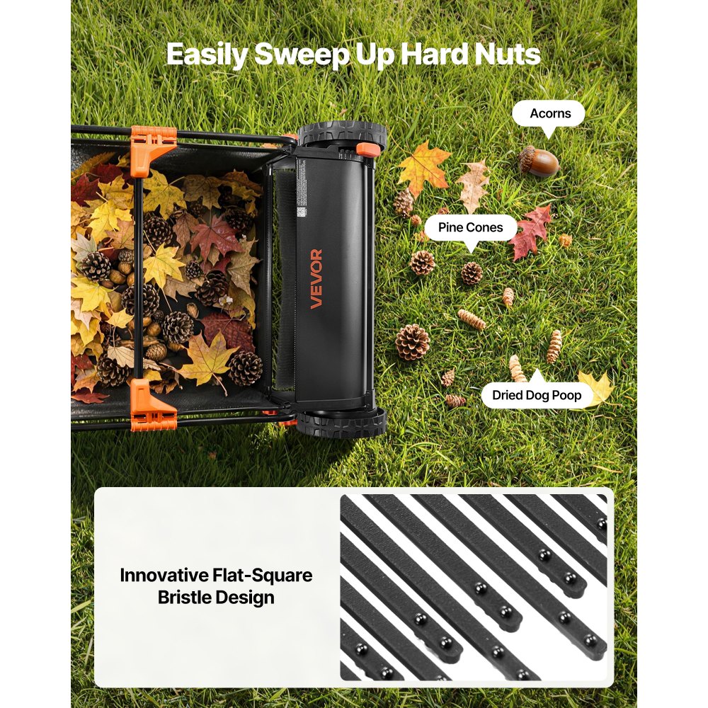 VEVOR 3 Packs Lawn Sweeper Brush Replacement, Compatible with VEVOR 30 in Lawn & Leaf Collector Sweepers, Yard Sweeper Brush Paddle with Durable V-Shaped Bristles for Easy Grass Leaf Cleanup