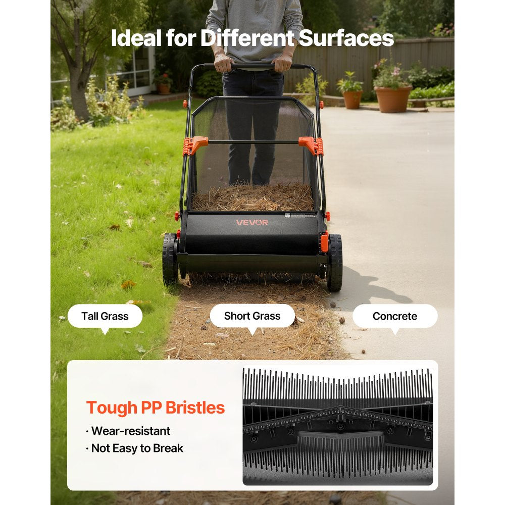 VEVOR 3 Packs Lawn Sweeper Brush Replacement, Compatible with VEVOR 30 in Lawn & Leaf Collector Sweepers, Yard Sweeper Brush Paddle with Durable V-Shaped Bristles for Easy Grass Leaf Cleanup