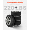 VEVOR Wheel Rack on Casters, Robust Steel Wheel Stand for 4 Wheel and Rim Combinations, Compact & Portable Tire Storage for Tires as Wide as 225mm, Supports up to 220LBS Weight, Perfect for Garage Workspace