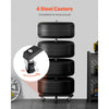 VEVOR Wheel Rack on Casters, Robust Steel Wheel Stand for 4 Wheel and Rim Combinations, Compact & Portable Tire Storage for Tires as Wide as 225mm, Supports up to 220LBS Weight, Perfect for Garage Workspace