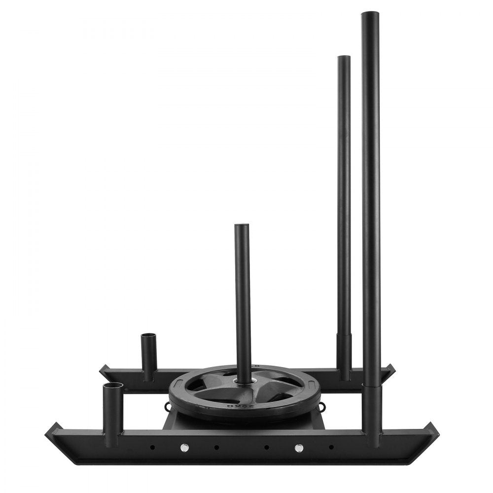 VEVOR Weight Training Sled, Pull Push Power Sled, Fitness Strength Resistance Training, Steel Workout Equipment for Athletic Exercise & Speed Improvement, Suitable for 2" Weight Plate, Black