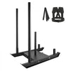 VEVOR Weight Training Sled, Pull Push Power Sled, Fitness Strength Resistance Training, Steel Workout Equipment for Athletic Exercise & Speed Improvement, Suitable for 2" Weight Plate, Black
