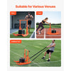 VEVOR Weight Sled, Steel Power Sled, Fitness Training Sleds for Athletic Exercise Speed Improvement, Workout Equipment with Adjustable Height Handle, Compatible with 1/2 in Weight Plates, Orange