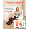 VEVOR Leg Compression Massager 9 Intensities Air Compression Leg Massager, For Daily Relaxation, 6 Massage Modes, 3 Heat Settings, Auto Shut-Off Timer, Adjustable Fit, with Storage Bag and Adapter