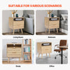 VEVOR Rattan Nightstand, Boho Bedside Table with Open Shelf 2 Drawers, Rattan End Table Nightstand with Solid Wood Legs, Rattan Bedside Table with Charging Station, for Bedroom, Study & Living Room