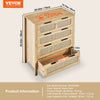 VEVOR 4 Drawer Rattan Dresser, Boho Dresser, Rattan Chest of Drawers with Spacious Storage, Natural Rattan Dresser for Bedroom, Living Room & Hallway,Rattan Nightstand with Sturdy Handles&Legs, Brown