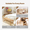 VEVOR Rattan Bench, 40" Wooden Rattan Bench, Entrywway Bench with Oak Wood Legs, Bedroom End of Bed Boho Bench with Hand Woven Rattan, for Living Room, Kitchen