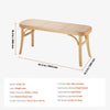 VEVOR Rattan Bench, 43.3" Wooden Rattan Bench, Entrywway Bench with Oak Wood Legs, Bedroom End of Bed Boho Bench with Hand Woven Rattan, for Living Room, Kitchen