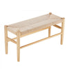 VEVOR Rattan Bench, 31.5" Wooden Rattan Bench, Entrywway Bench with Oak Wood Legs, Bedroom End of Bed Boho Bench with Hand Woven Rattan, for Living Room, Kitchen