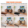 VEVOR Rattan TV Stand, Boho TV Cabinet for 55 inch TV, Mid Century Modern TV Stand, Rattan TV Console with Adjustable Shelfs for  Living Room, Media Room, Oak