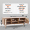 VEVOR Rattan TV Stand, Boho TV Cabinet for 55 inch TV, Mid Century Modern TV Stand, Rattan TV Console with Adjustable Shelfs for  Living Room, Media Room, Oak