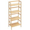 VEVOR 4-Tier Bamboo Ladder Shelf, Trapezoid Open Bookcase, Display Storage Rack Organizer, Freestanding Flower Plant Stand, Ladder Bookshelf Ideal for Bathroom, Bedroom, Office, Study, Natural
