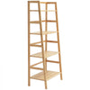 VEVOR 4-Tier Bamboo Ladder Shelf, Trapezoid Open Bookcase, Display Storage Rack Organizer, Freestanding Flower Plant Stand, Ladder Bookshelf Ideal for Bathroom, Bedroom, Office, Study, Natural