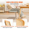VEVOR Rattan Dining Chairs Set of 2, Mid Century Modern Dining Chair, Upholstered Velvet Accent Chair with Rattan Back, Retro Dining Room Kitchen Chair for Living Room, Bedroom, Office (18.1 Inch)