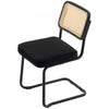 VEVOR Rattan Dining Chairs Set  of 2, Mid Century Modern Dining Chair, Upholstered Velvet Accent Chair with Rattan Back, Retro Dining Room Kitchen Chair for Living Room, Bedroom, Office (18.1 Inch)