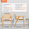 VEVOR Mid Century Modern Rattan Chair, Upholstered Velvet Accent Chair with Rattan Back, Retro Living Room Chair for Living Room, Bedroom, Reading Room, and Office, Beige