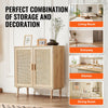 VEVOR Rattan Cabinet, Rattan Storage Cabinet with 2 Magnetic Doors and Adjustable Shelves, Sideboard Buffet Cabinet for Hallway, Entryway, Living Room, or Kitchen, Natural