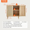VEVOR Rattan Cabinet, Rattan Storage Cabinet with 2 Magnetic Doors and Adjustable Shelves, Sideboard Buffet Cabinet for Hallway, Entryway, Living Room, or Kitchen, Natural
