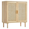 VEVOR Rattan Cabinet, Rattan Storage Cabinet with 2 Magnetic Doors and Adjustable Shelves, Sideboard Buffet Cabinet for Hallway, Entryway, Living Room, or Kitchen, Natural
