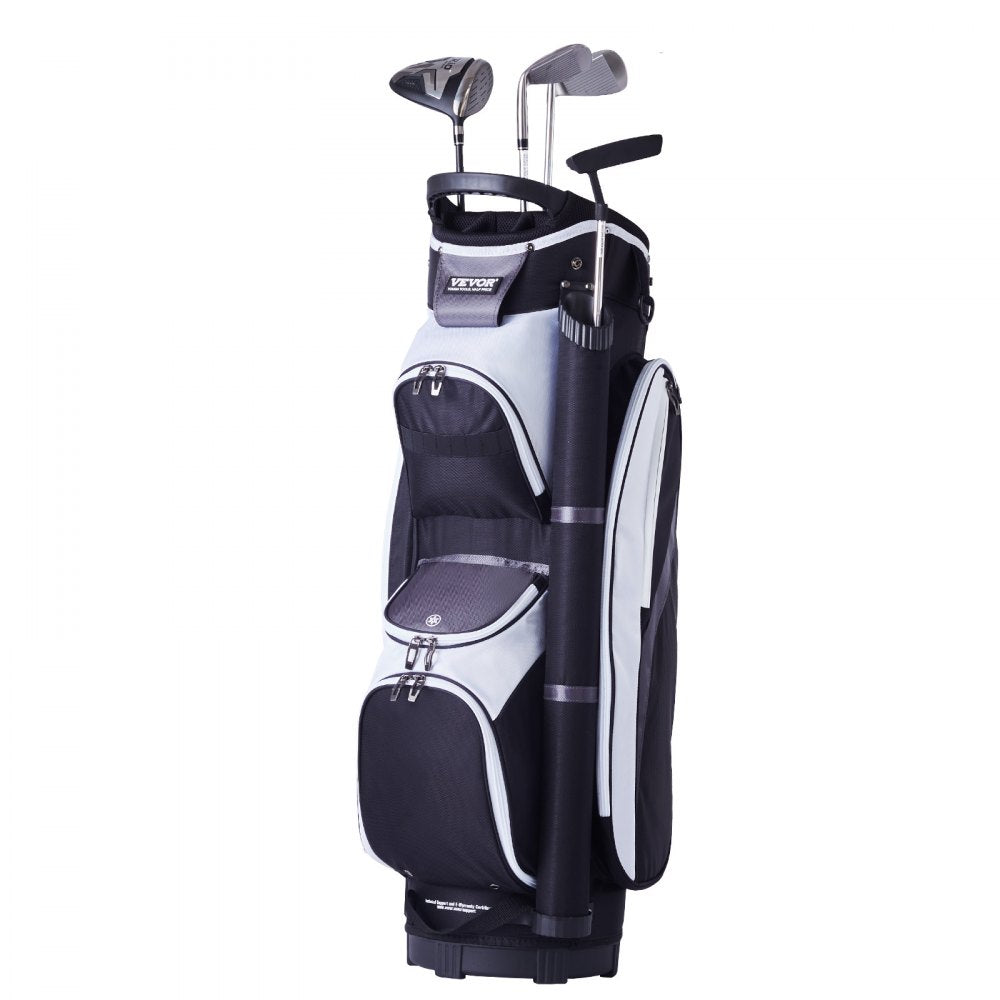 VEVOR Golf Cart Bag with 14 Way Organizer Divider Top, 36” Multiple Pockets Premium Nylon Cart Bag, Durable Golf Bags with Handles & Dust Cover & Detachable Straps for Men & Women, Black Color-Block