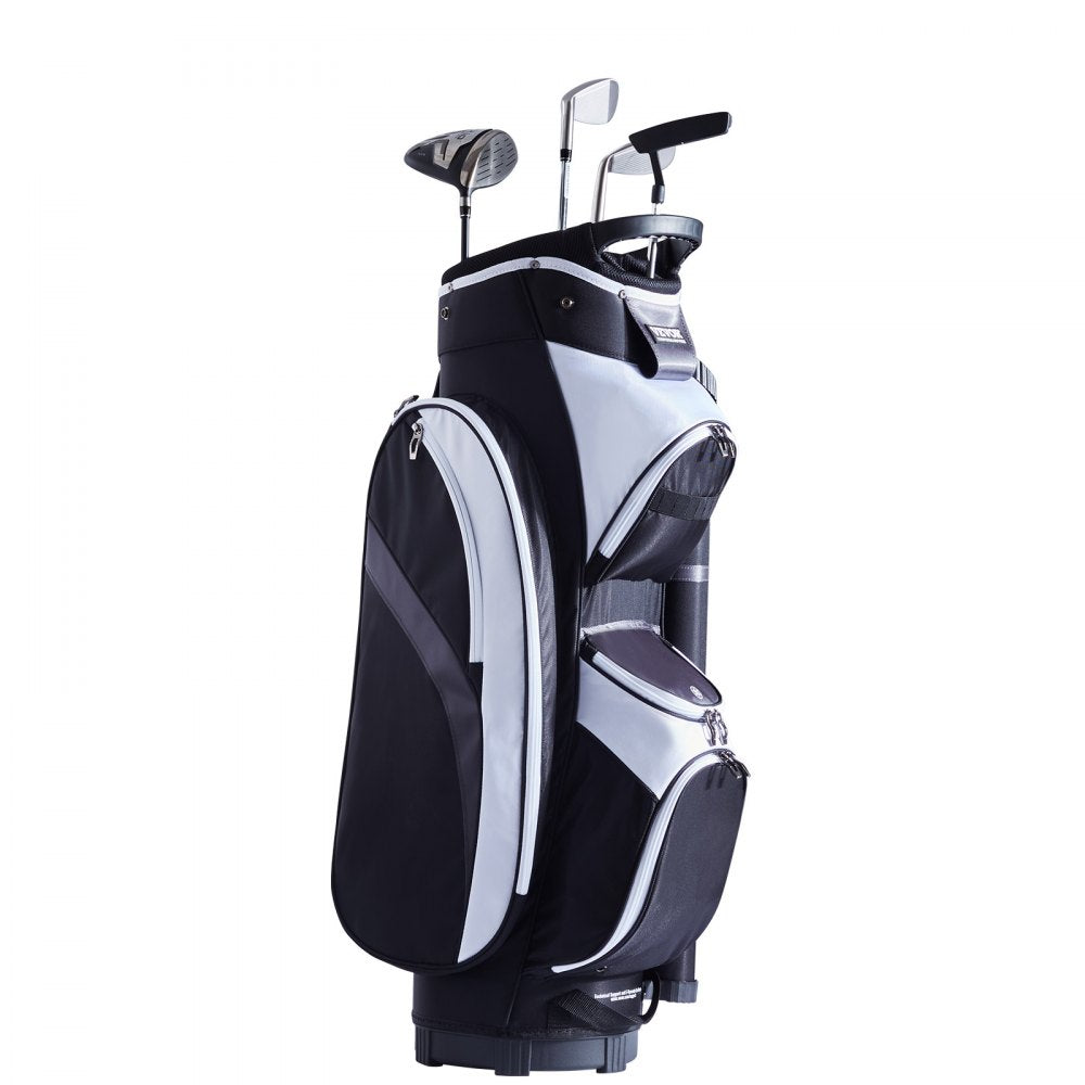 VEVOR Golf Cart Bag with 14 Way Organizer Divider Top, 36” Multiple Pockets Premium Nylon Cart Bag, Durable Golf Bags with Handles & Dust Cover & Detachable Straps for Men & Women, Black Color-Block