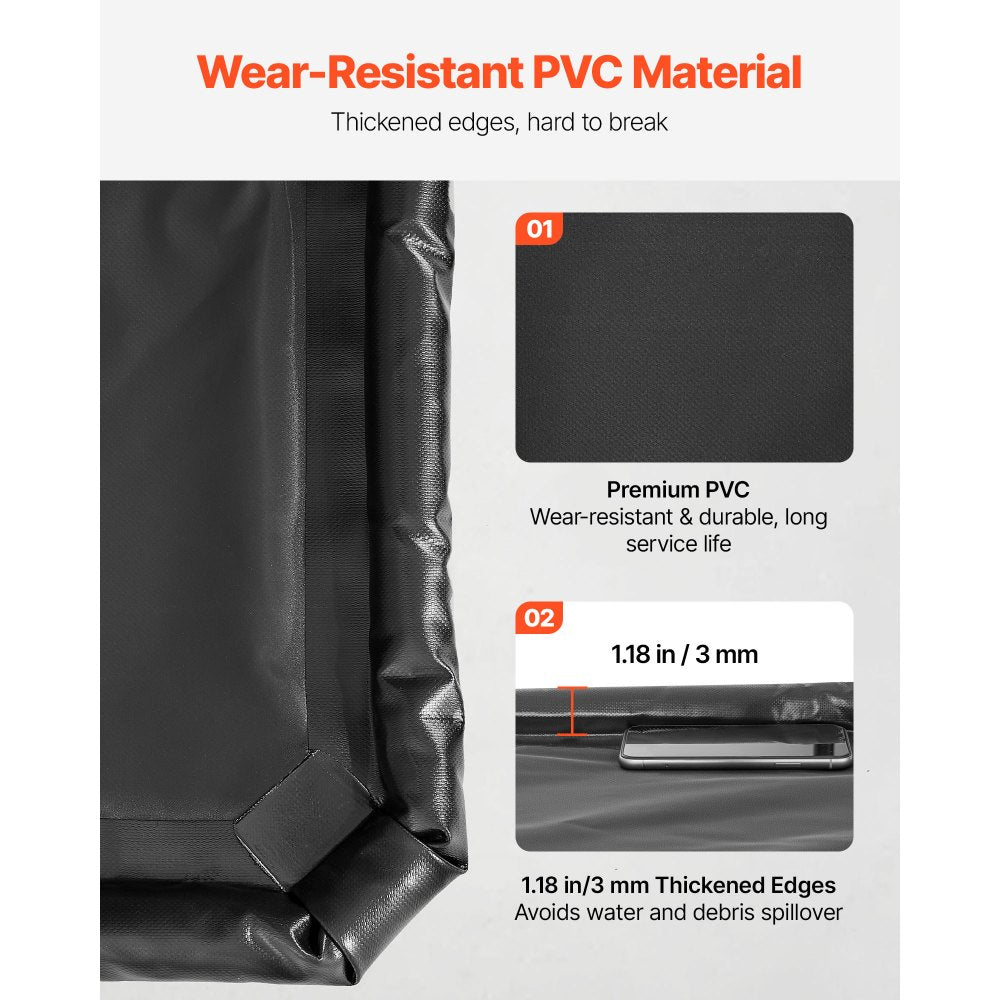 VEVOR Containment Mat, 8 ft 6 in x 20 ft, Non-Slip PVC Garage Floor Mat with a Cleaning Squeegee, Heavy Duty Durable Waterproof Protection from Snow, Rain and Mud for Cars SUVs Trucks Parking, Black