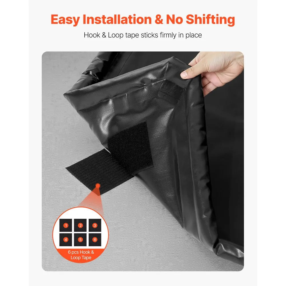 VEVOR Containment Mat, 8 ft 6 in x 20 ft, Non-Slip PVC Garage Floor Mat with a Cleaning Squeegee, Heavy Duty Durable Waterproof Protection from Snow, Rain and Mud for Cars SUVs Trucks Parking, Black