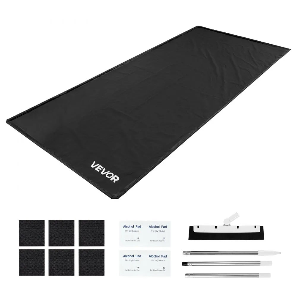 VEVOR Containment Mat, 8 ft 6 in x 20 ft, Non-Slip PVC Garage Floor Mat with a Cleaning Squeegee, Heavy Duty Durable Waterproof Protection from Snow, Rain and Mud for Cars SUVs Trucks Parking, Black