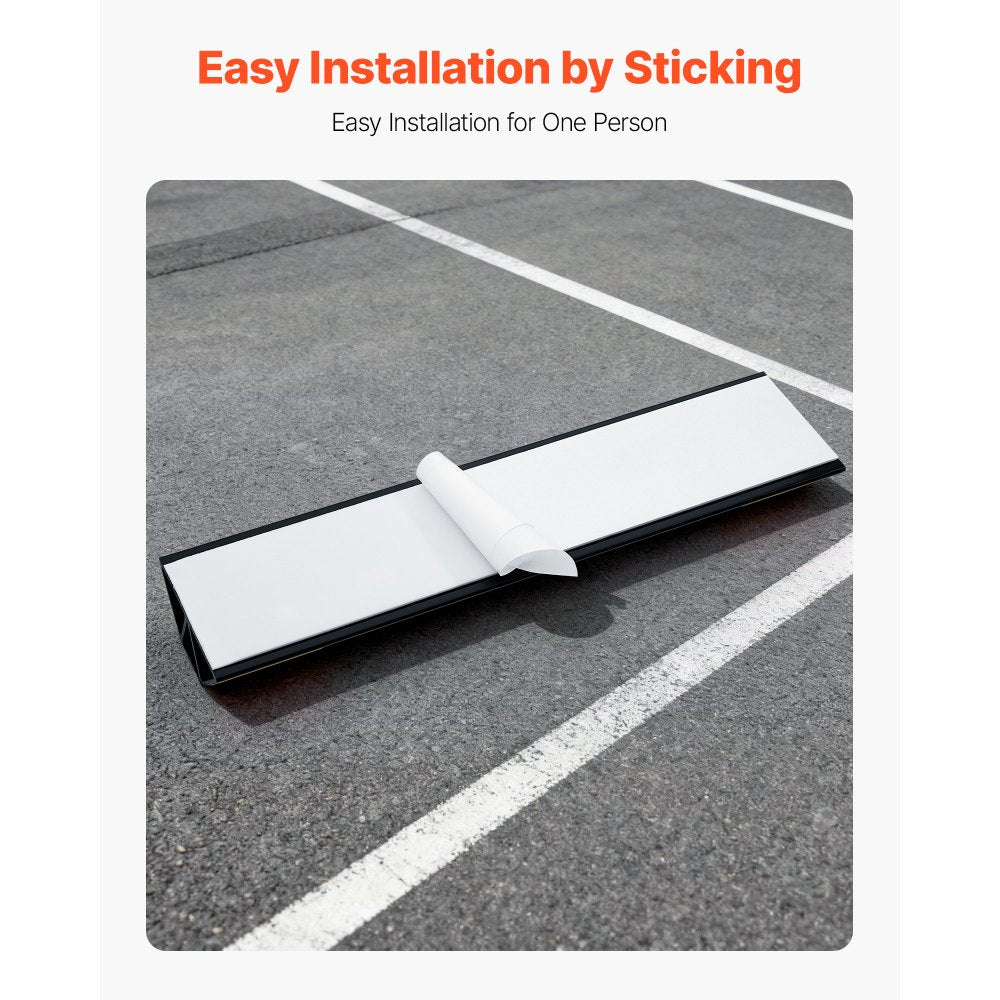 VEVOR Parking Stopper, 16 Inch 2 Pcs Heavy Duty Parking Aid for Garage, PP Curb Garage Floor Stopper with Reflective Strips, Vehicles Gadgets for Cars Vans Trucks Tire Wheel Guide Block Stops Bumpers