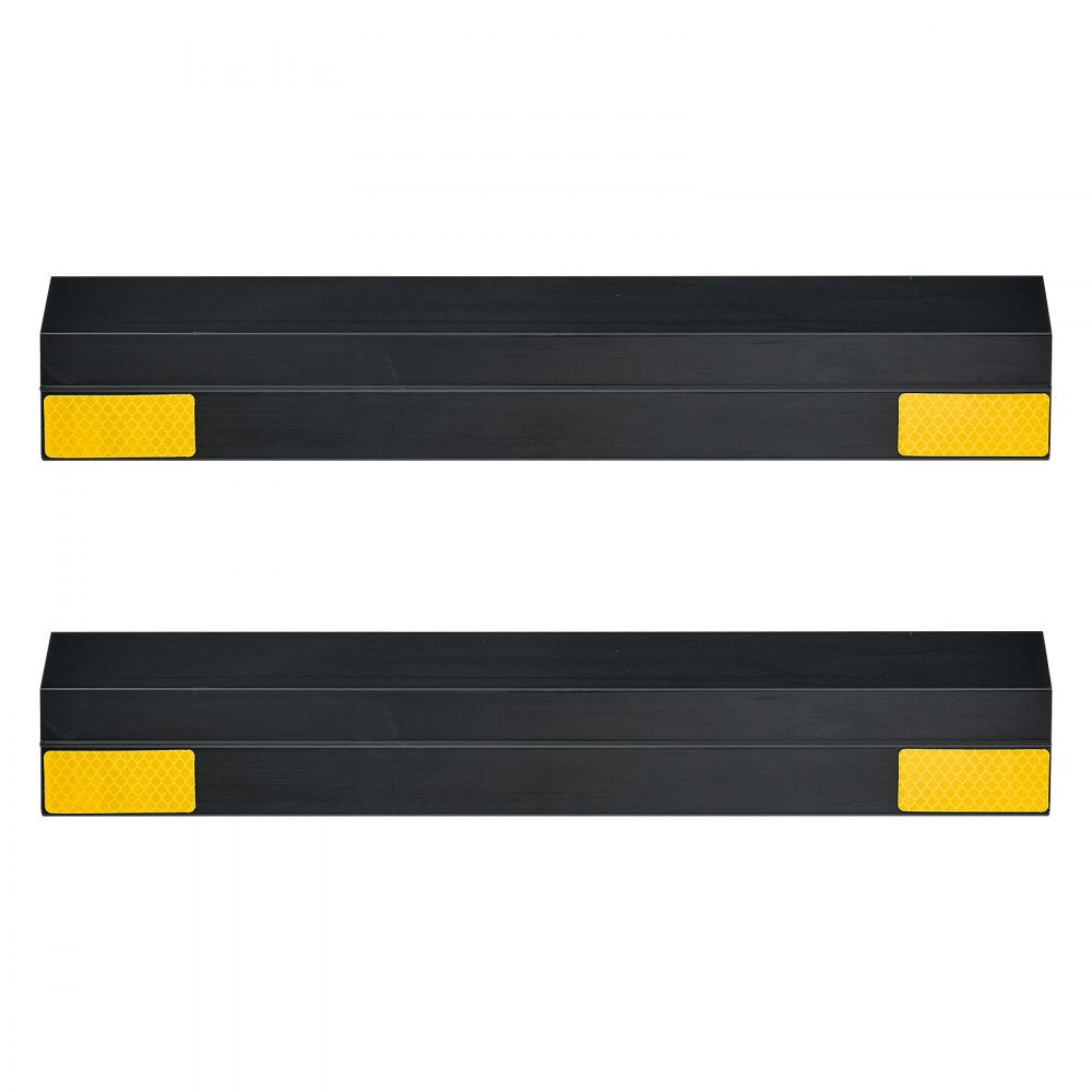 VEVOR Parking Stopper, 16 Inch 2 Pcs Heavy Duty Parking Aid for Garage, PP Curb Garage Floor Stopper with Reflective Strips, Vehicles Gadgets for Cars Vans Trucks Tire Wheel Guide Block Stops Bumpers