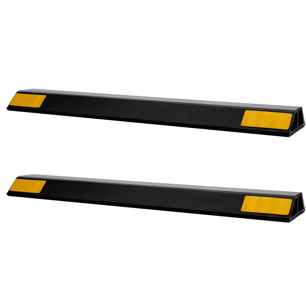 VEVOR Parking Stopper, 18 Inch 2 Pcs Heavy Duty Parking Aid for Garage, PP Curb Garage Floor Stopper with Reflective Strips, Vehicles Gadgets for Cars Vans Trucks Tire Wheel Guide Block Stops Bumpers
