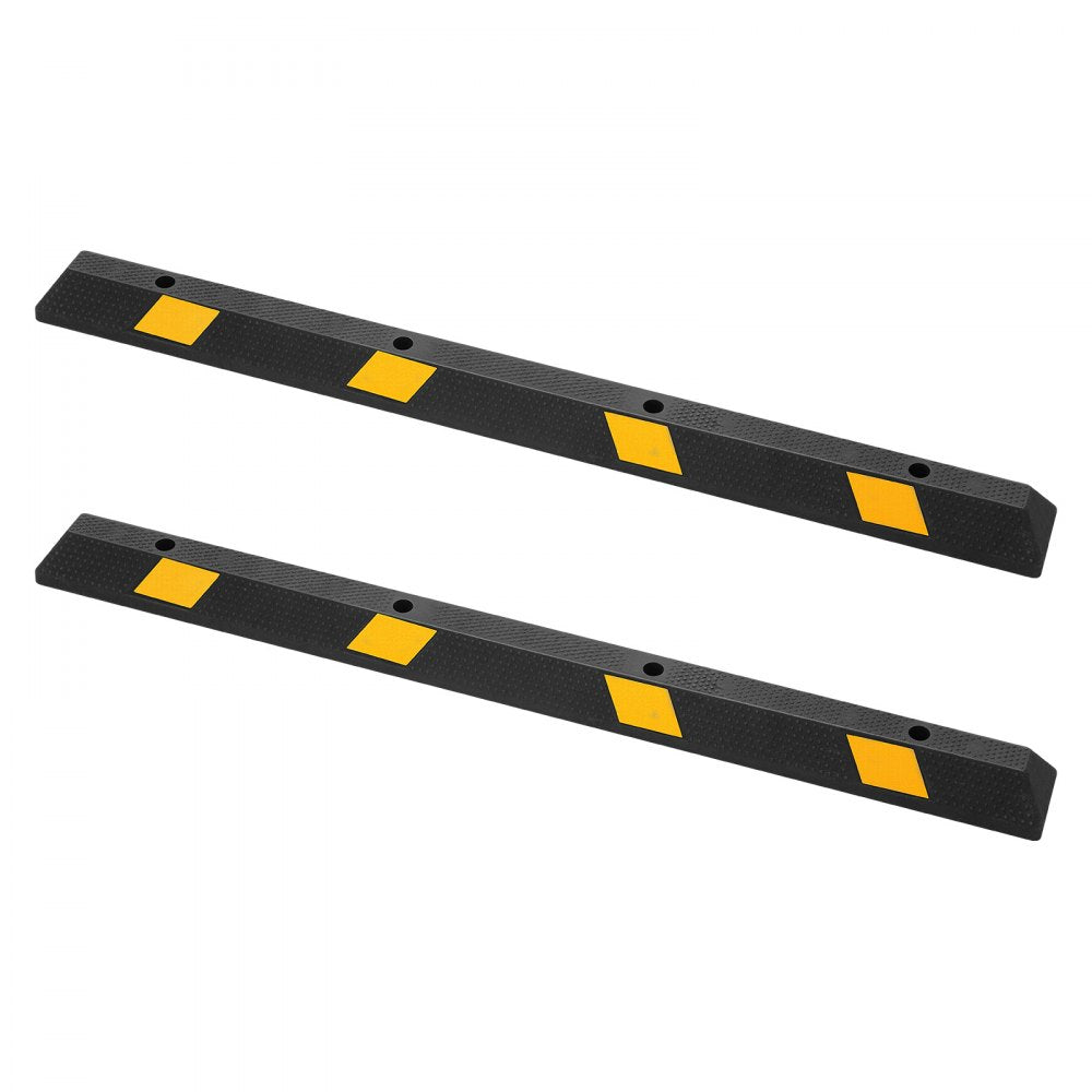 VEVOR Parking Stopper, 72 Inch 2 Pcs Heavy Duty Parking Aid for Garage, Rubber Curb Garage Floor Stopper with Reflective Strips, Aid Gadgets for Cars Vans Trucks Tire Wheel Guide Block Stops Bumpers