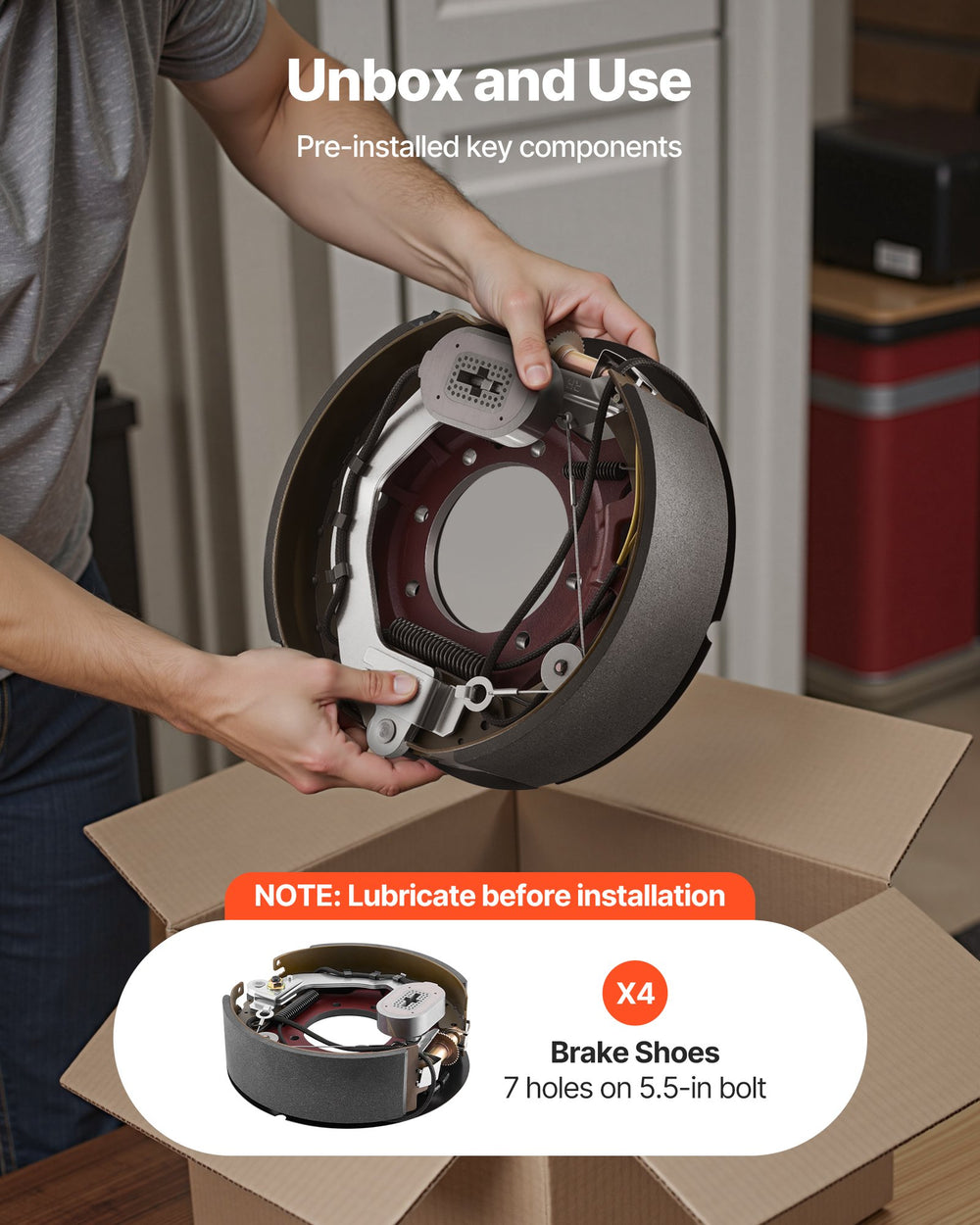 Unbox and use: pre-installed key components electric trailer brake