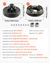 Dimension and specifications overview graphic for the brake kit